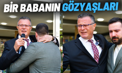 Başkan Ahmet Öküzcüoğlu, oğlunun eczane açılışında duygusal anlar yaşadı