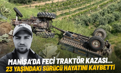 Alaşehir’de traktör uçuruma yuvarlandı... Genç sürücü olay yerinde hayatını kaybetti