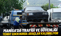 Manisa’da trafiği ve güvenliği tehdit eden hurda araçlar kaldırılıyor