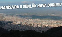 Manisa'da 5 günlük hava durumu