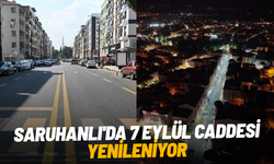 Saruhanlı'da 7 Eylül Caddesi yenileniyor