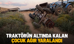 Tümseğe çarpan traktör devrildi, 16 yaşındaki çocuk ağır yaralandı