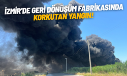 İzmir'de geri dönüşüm fabrikasında korkutan yangın!