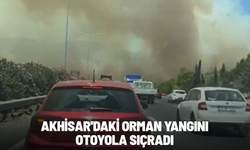 Akhisar'daki orman yangını otoyola sıçradı