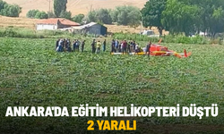 Ankara'da eğitim helikopteri düştü: 2 yaralı