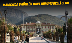 Manisa’da 5 günlük hava durumu belli oldu