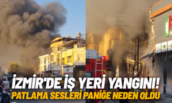 İzmir'de iş yeri yangını: Patlama sesleri paniğe neden oldu