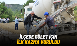 Gördes'te 28 bin metreküplük gölet için ilk kazma vuruldu