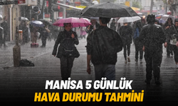 Manisa’da 5 günlük hava durumu belli oldu