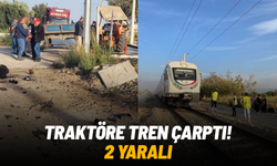 İzmir’de tren traktörle çarpıştı: 2 yaralı