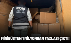 İzmir'de minibüsten 1 milyondan fazla makaron çıktı