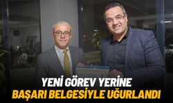 Yeni görev yerine başarı belgesiyle uğurlandı