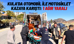 Kula'da otomobil ile motosiklet çarpıştı: 1 ağır yaralı