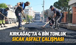 Kırkağaç'ta 4 bin tonluk sıcak asfalt çalışması