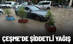 Çeşme’de şiddetli yağış hayatı olumsuz etkiledi