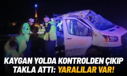 Manisa'da yağışlı yolda kontrolden çıkan otomobil takla attı: 4 yaralı