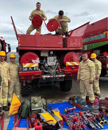 Demirci'de orman yangınlarına karşı uygulamalı eğitim