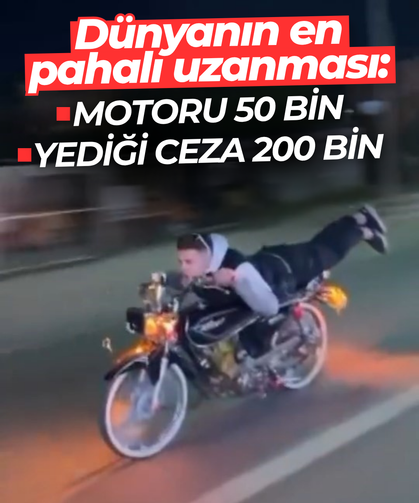 Dünyanın en pahalı uzanması... 200 bin TL ceza yedi, motosikleti bağlandı