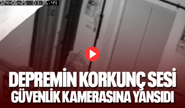 Depremin korkunç sesi güvenlik kamerasına yansıdı