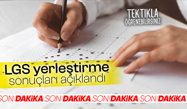 LGS yerleştirme sonuçları açıklandı