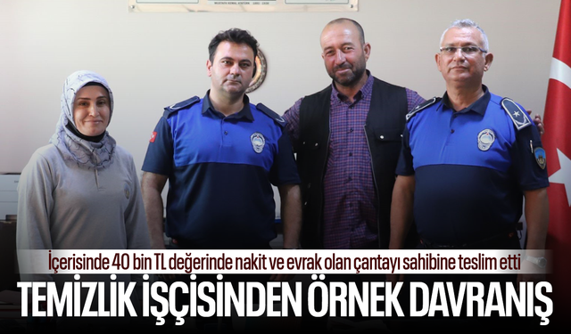 Temizlik işçisinden insanlık dersi... İçi para dolu çantayı sahibine teslim etti