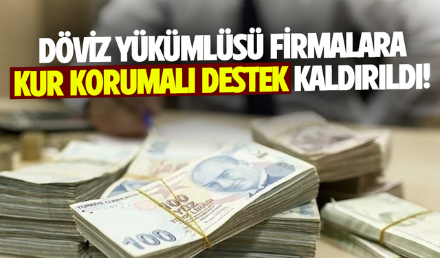 Merkez Bankası döviz yükümlülüğü olan firmalara Kur Korumalı Mevduat desteğini kaldırdı!