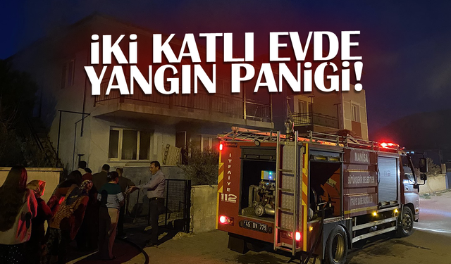 İki katlı evde yangın paniği