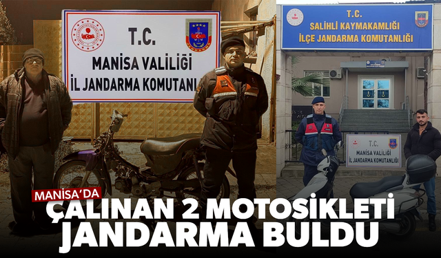 Manisa’da çalınan 2 motosikleti jandarma buldu