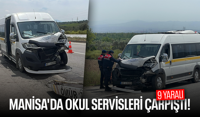 Manisa'da okul servisleri çarpıştı! 9 yaralı