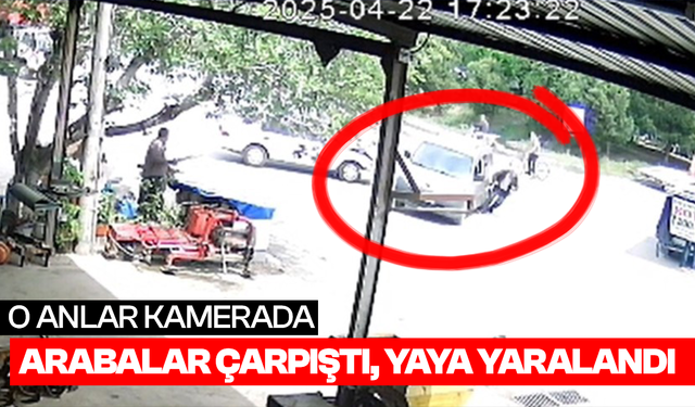 Arabalar çarpıştı, yaya yaralandı!