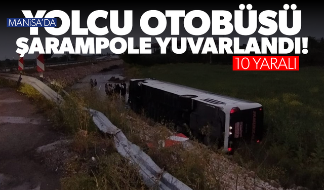 Yolcu otobüsü şarampole yuvarlandı! 10 yaralı