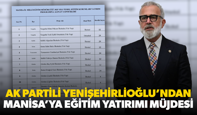 AK Partili Yenişehirlioğlu'ndan Manisa'ya yatırım müjdesi
