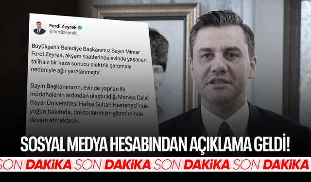 Başkan Zeyrek'in hesabından açıklama paylaşıldı