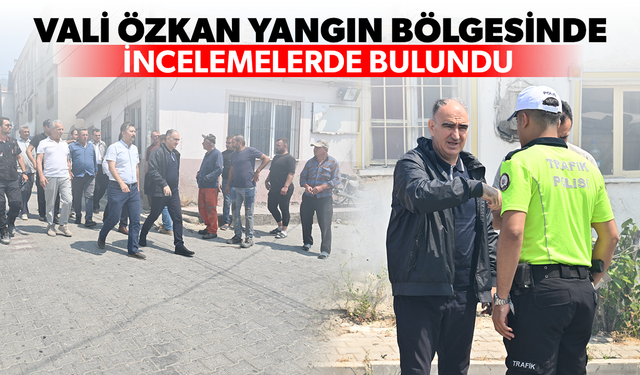 Vali Özkan yangın bölgesinde incelemelerde bulundu