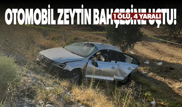 Otomobil zeytin bahçesine uçtu! 1 ölü, 4 yaralı