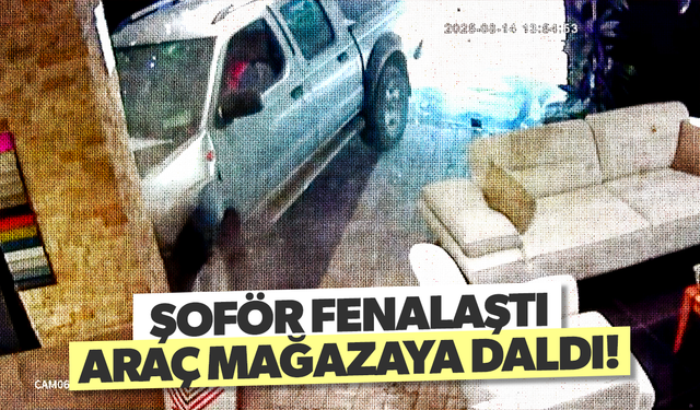Şoförün tansiyonu düştü, araç önündeki araca çarpıp mağazaya daldı