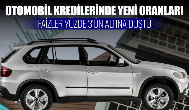 Otomobil kredilerinde faizler yüzde 3’ün altına düştü