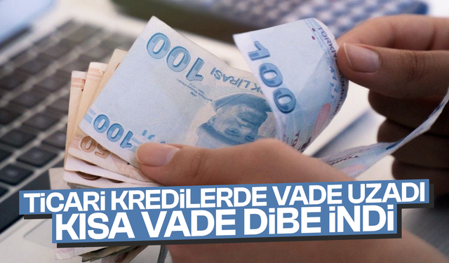 Ticari kredilerde vade uzadı, kısa vade dibe indi
