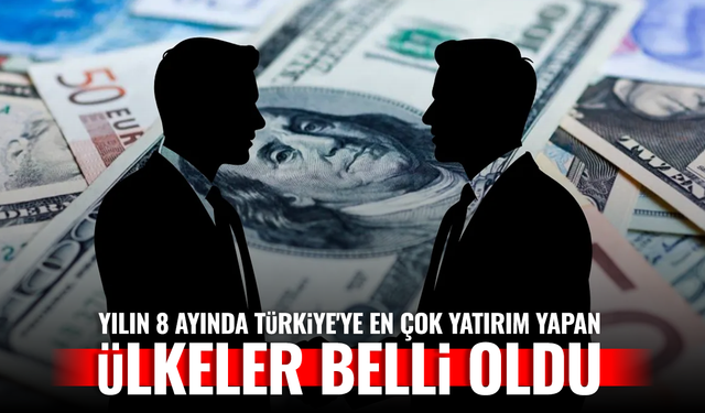 Yılın 8 ayında Türkiye'ye en çok yatırım yapan ilk üç ülke belli oldu