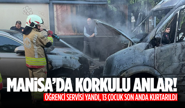 Öğrenci servisi yandı: 13 çocuk son anda kurtarıldı