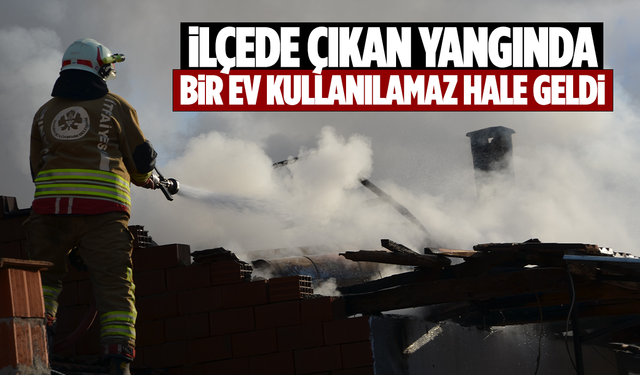Demirci’de çıkan yangında bir ev kullanılamaz hale geldi