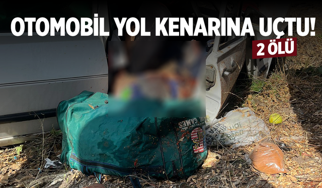 Otomobil yol kenarına uçtu! 2 kişi hayatını kaybetti