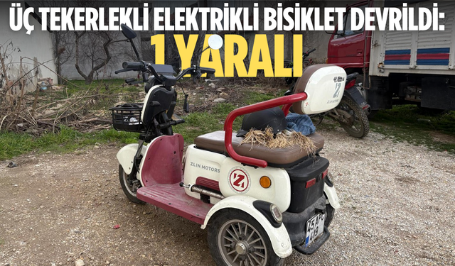 Üç tekerlekli elektrikli bisiklet devrildi: 1 yaralı