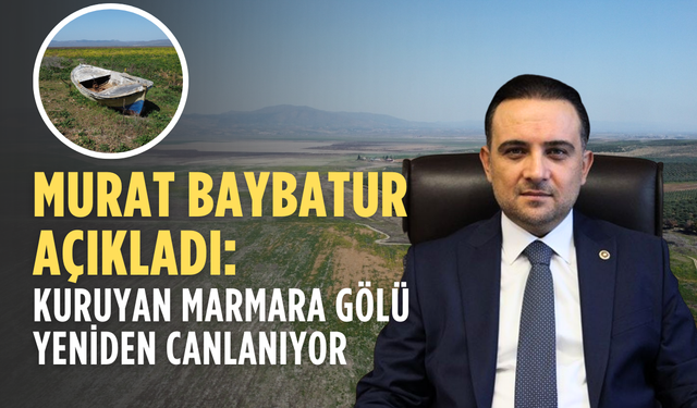 Manisa'da kuruyan Marmara Gölü yeniden canlanıyor