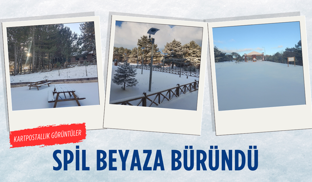 Manisa Spil Dağı Milli Parkı beyaza büründü