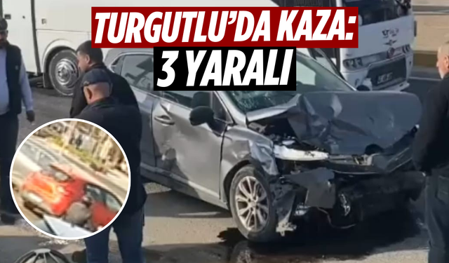 Turgutlu'da 3 kişinin yaralandığı kaza anı kamerada
