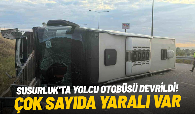 Susurluk'ta yolcu otobüsü devrildi: Çok sayıda yaralı var