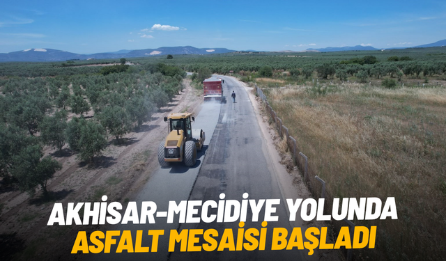 Akhisar-Mecidiye yolunda asfalt mesaisi başladı