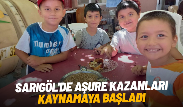 Sarıgöl'de aşure kazanları kaynamaya başladı