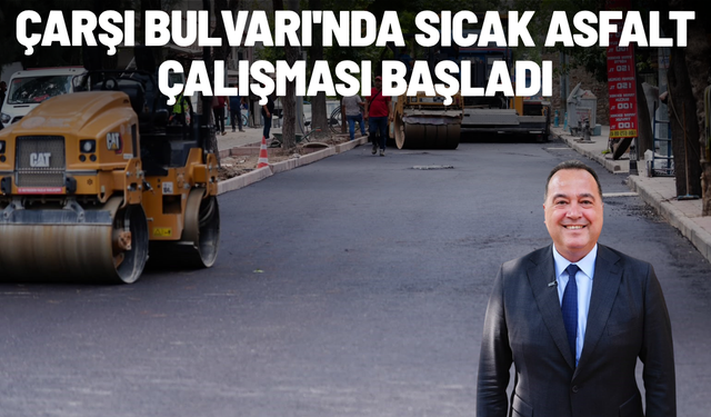 Çarşı Bulvarı'nda sıcak asfalt çalışması başladı